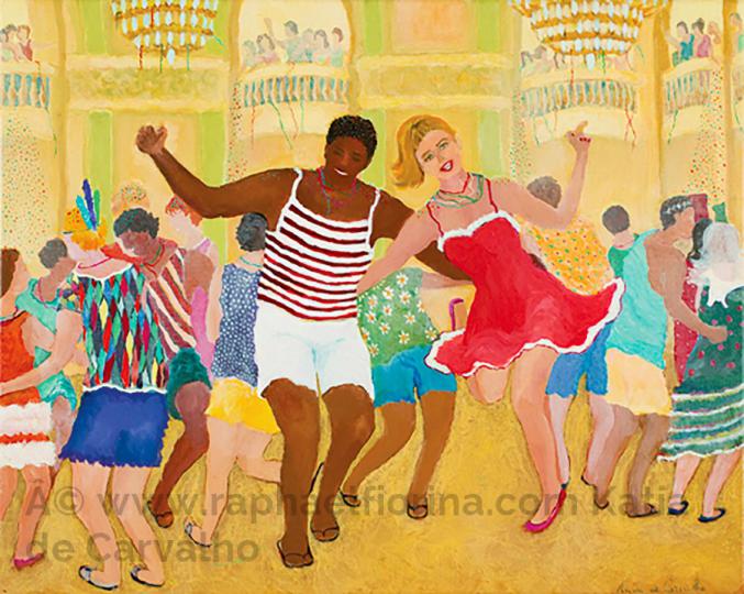 6 oleo s/lienzo (lino) &#34;baile carnaval juvenil I&#34; 50x40cm (2007)